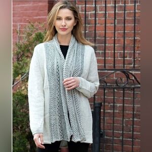 Peruvian Link Alpaca Collection Crochet Alpaca CardiganGray Size L